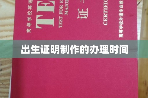 宜阳出生证明制作的办理时间