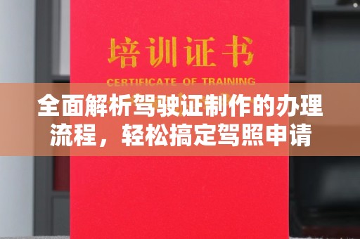 宜阳全面解析驾驶证制作的办理流程，轻松搞定驾照申请