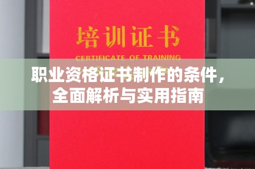 宜阳职业资格证书制作的条件，全面解析与实用指南